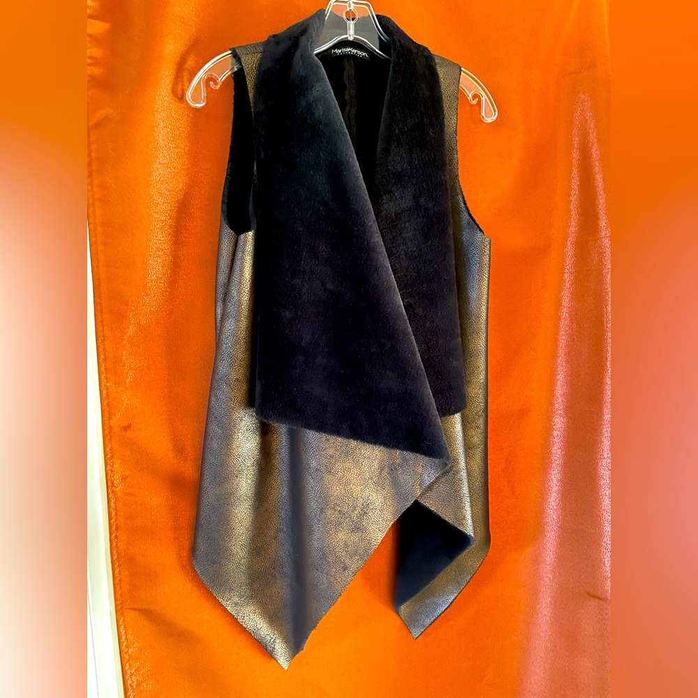 Marisa Kenson Faux Fur Faux Leather Vest